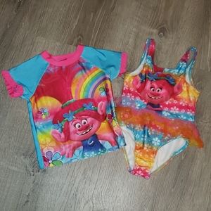 Toddler bathing suit with rash guard